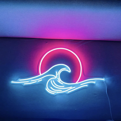 Lunar Moon Wave Neon Sign