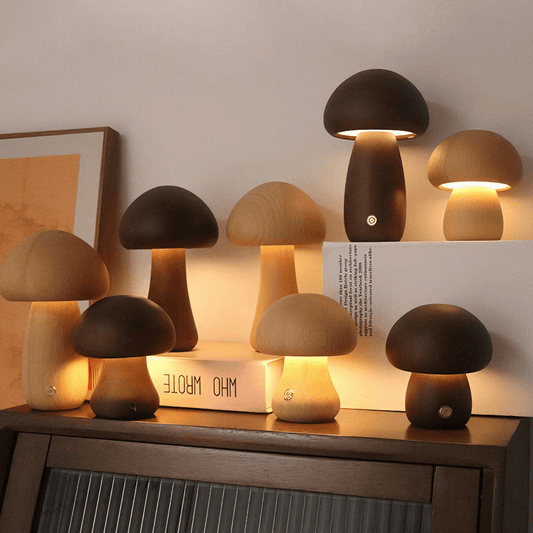 Lightgrace Wooden Mushroom Night Lamp - A / Beech