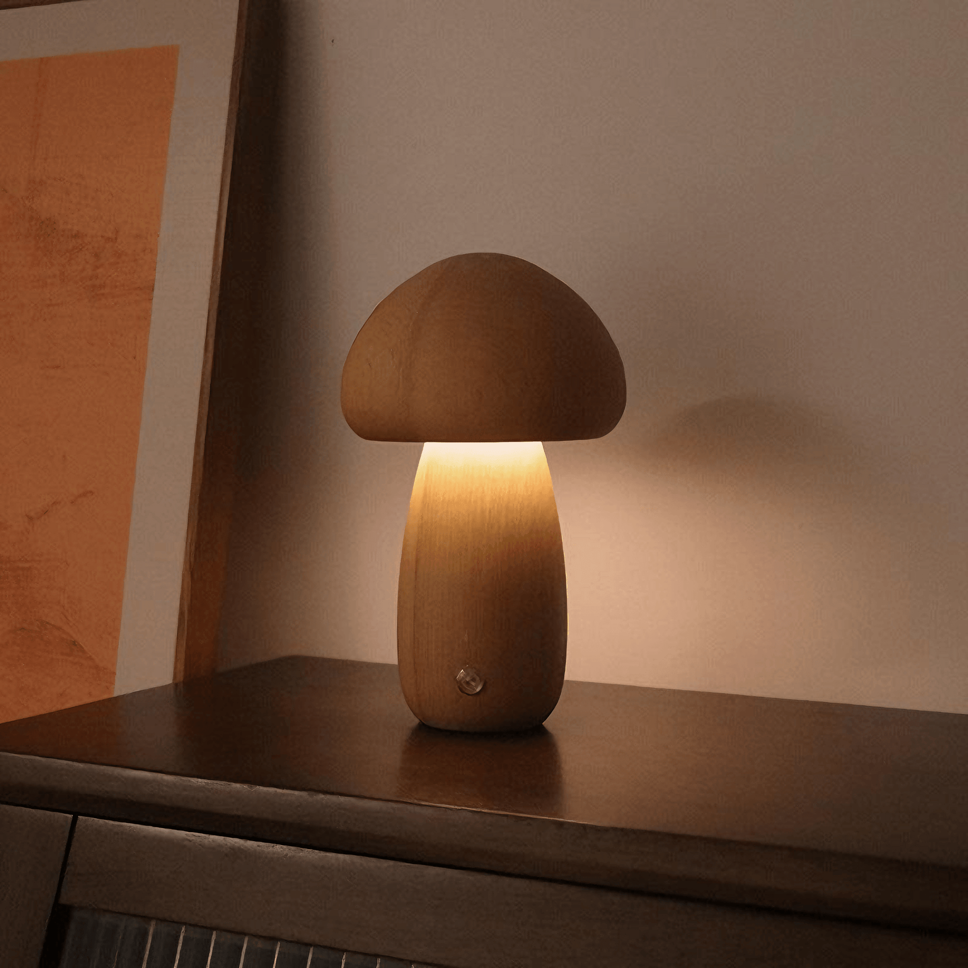 Lightgrace Wooden Mushroom Night Lamp - A / Beech