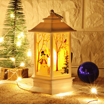 Light Grace Christmas Lantern Lamp - White snowman