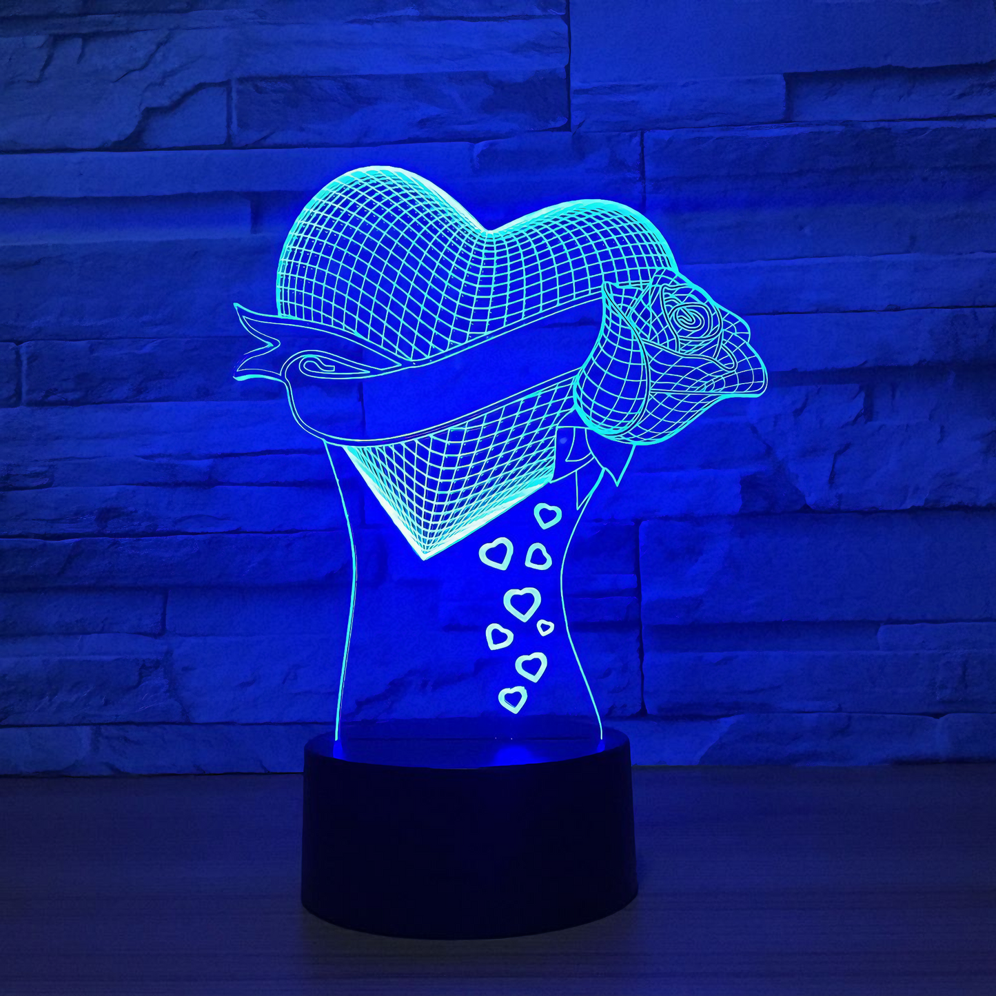 Heart Rose 3D Lamp