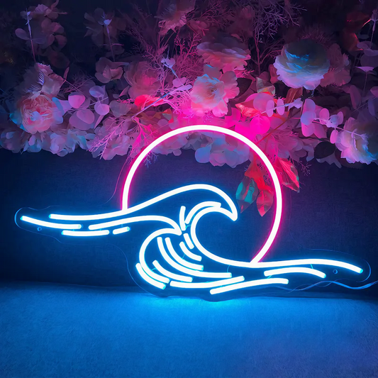 Lunar Moon Wave Neon Sign