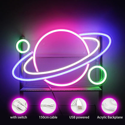 Saturn Neon Sign 2