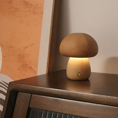 Wooden Mushroom Night Lamp