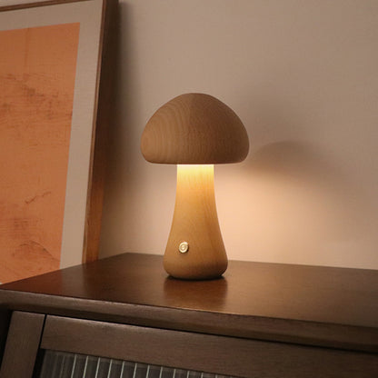 Wooden Mushroom Night Lamp