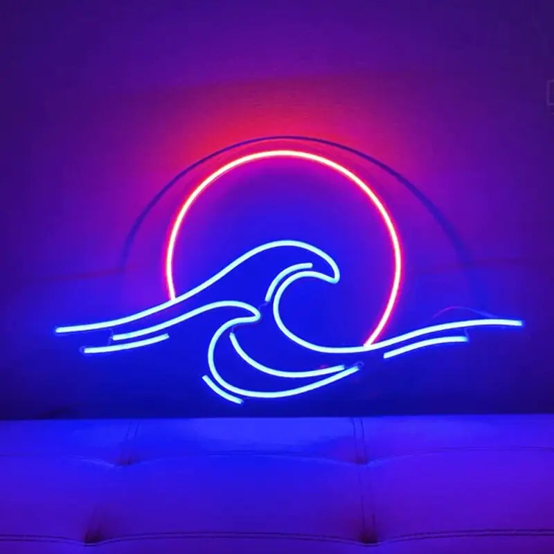 Lunar Moon Wave Neon Sign